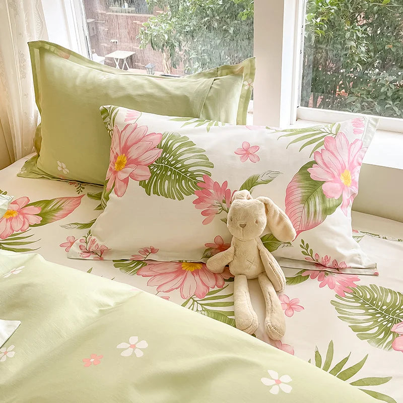 100% Cotton 48cm*74cm Pillowcase Beauty Floral Printing Pillow Case Cover For Bedroom