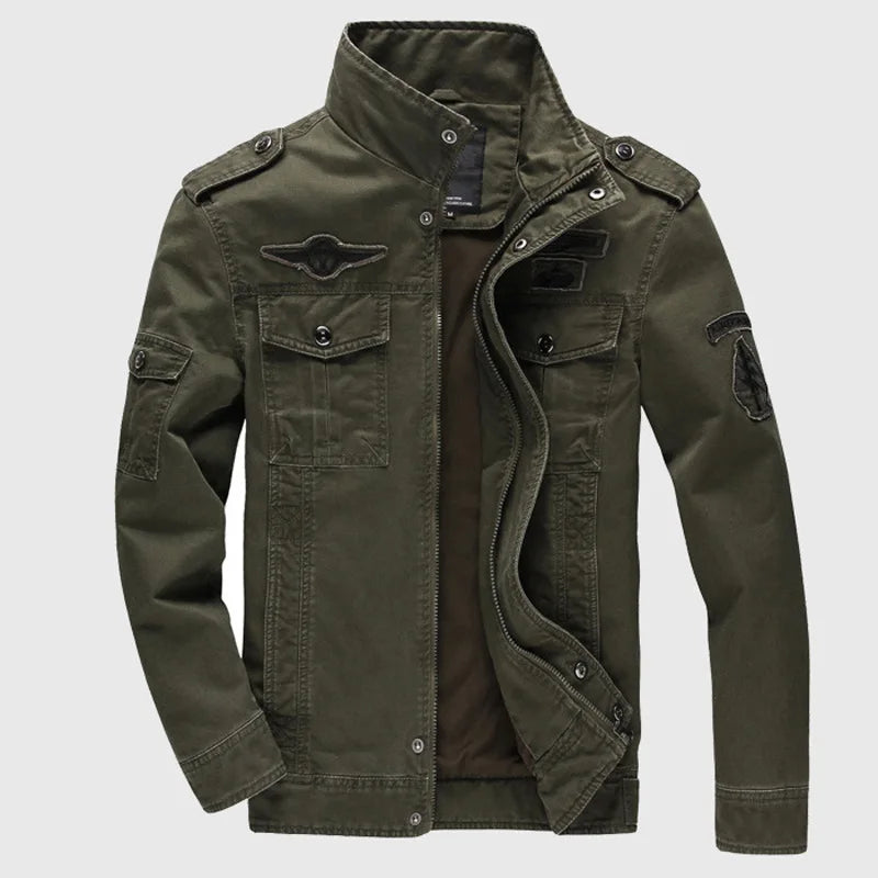 2024 New Cotton Jacket Men's Wild Hunting Windproof Multi-Pocket Work Jacket Autumn Casual Army Green Mountain Climbing Coat (Copy)