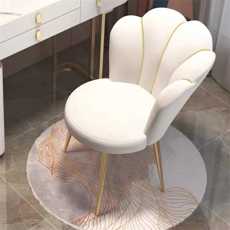 Modern Nordic Dressing Chair Velvet Home Living Room Dining Chairs Bedroom Furniture Makeup Stool Nail Chair