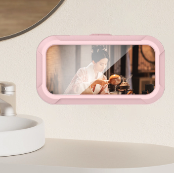 Bathroom cell phone waterproof box shower catching up on TV shows watch TV show God bathroom kitchen lazy touch screen hole-free bracket