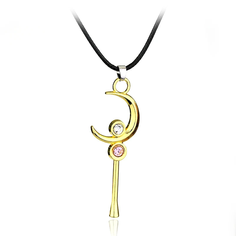 Anime Card Captor Sakura Necklace Star Flowers Cardcaptor KINOMOTO Sealing Wand Cosplay Pendant Woman Girl Jewelry