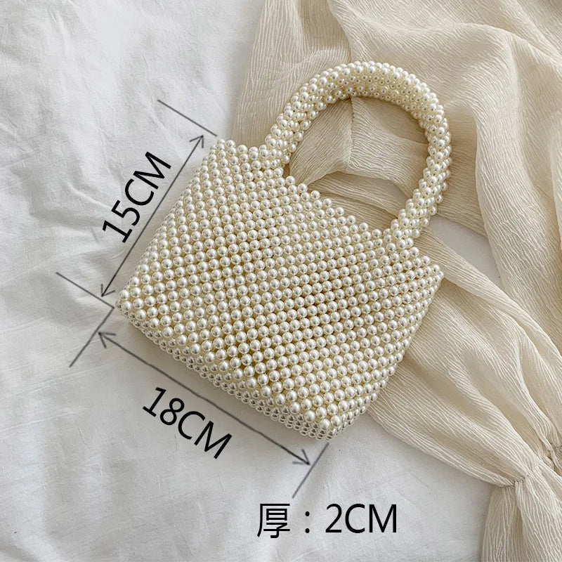 Mini Pearl Bag Handmade Vintage EVA Beaded Fashion Banquet Party Shoulder Bag Female 2024 Wedding Bags Luxury Women's Coin Purse