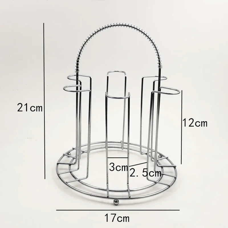 &Bar Metal Glass Cup Storage Rack for Water Mug Draining Drying Organizer Drain Holder Stand Useful Home Kitchen Supply