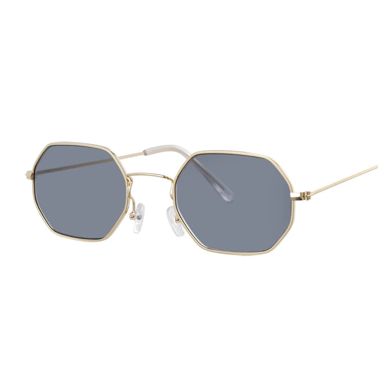 Fashion Small Frame Square Sunglasses Woman Brand Designer Metal Mirror Sun Glasses Female Ocean Lens