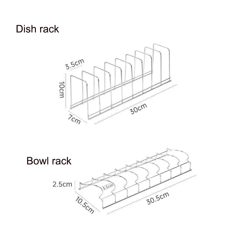 &Kitchen Bowl Dish Organizer Stainless Steel Dish Holder Home Cutlery Dishes Pot Lid Rack Household Dish Rack Kitchen Accessories