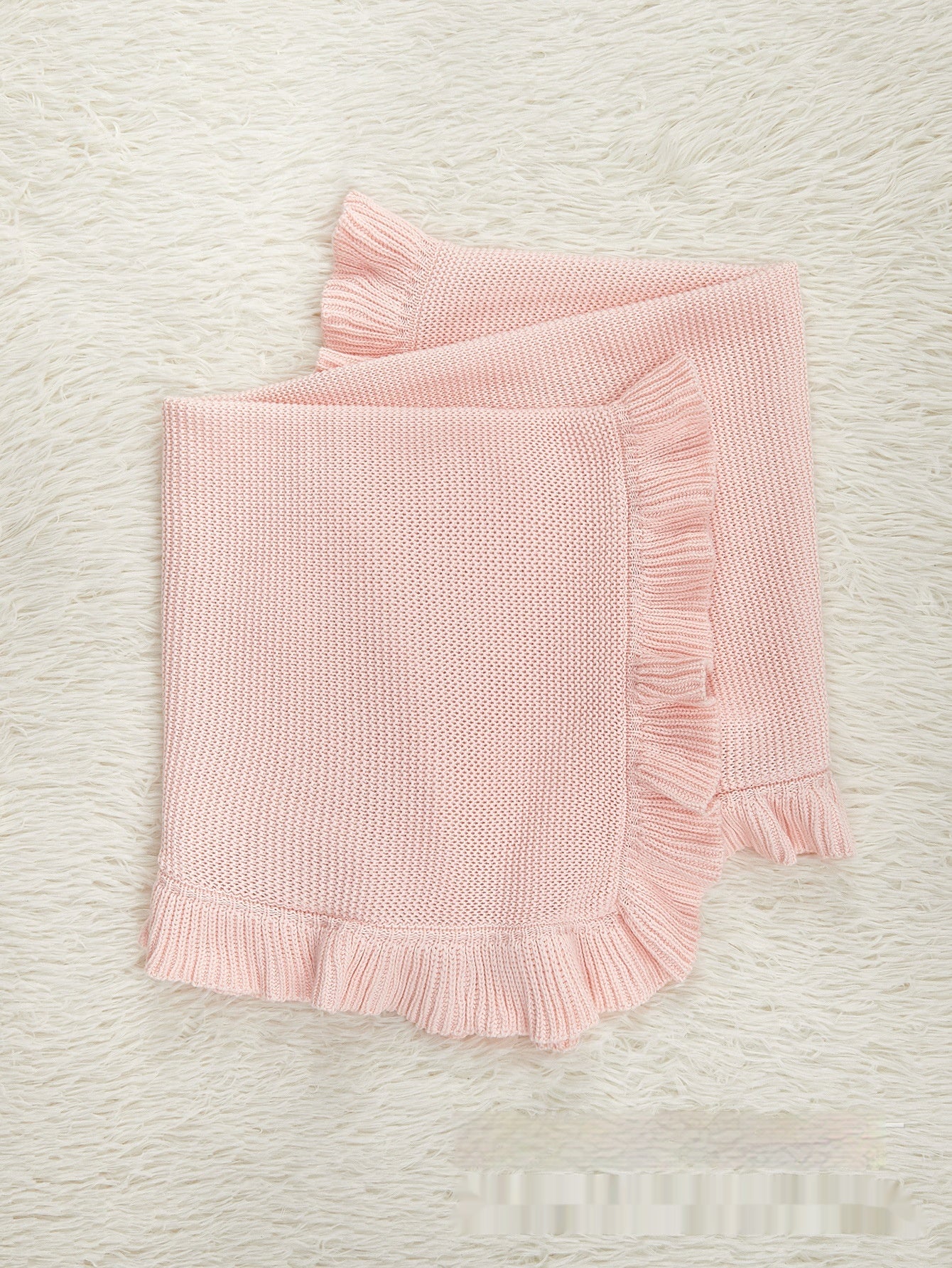 INS Style Baby Pure Cotton Ruffles Knitted Blanket