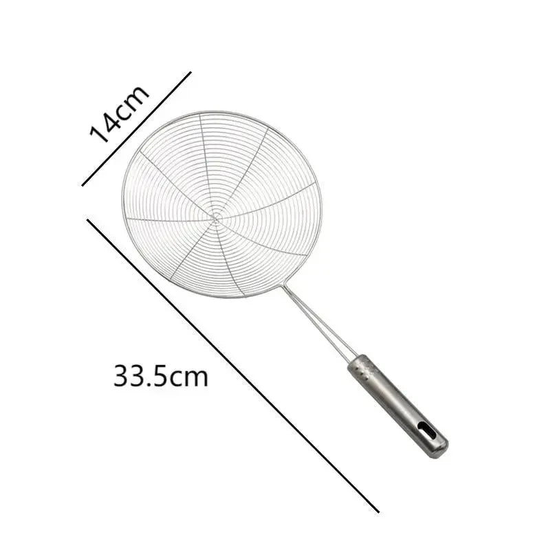 &1PC Stainless Steel Strainer Ladle Skimmer Oval Fine Mesh Oil Pot Strainers Home Kitchen Tools Strainer Oil Skim Grease Foam