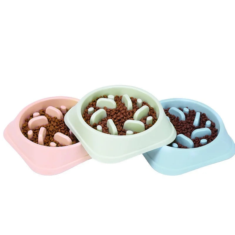 Hot Sale New Pet Dog Bowls Slow Feeder Plastic Anti Choking Puppy Cat Eating Dish Bowl Anti-Gulping Food Plate Dog Food Bowl Dog