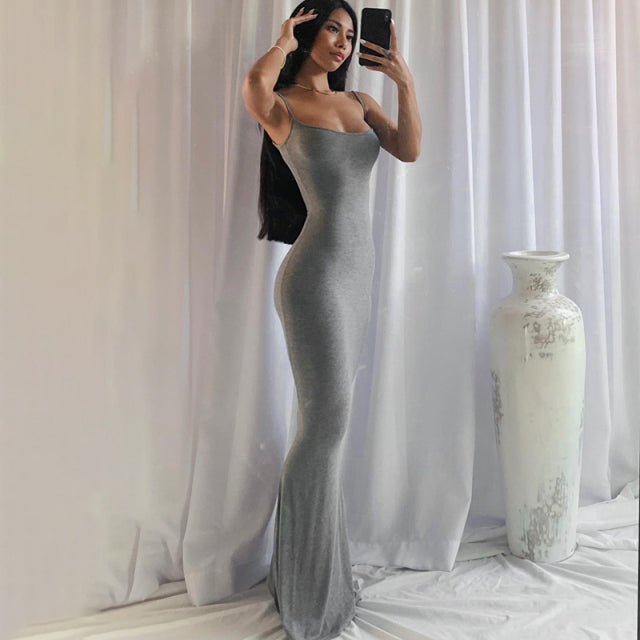 Satin Slip Sleeveless Backless Maxi Dress Women 2022 Y2k Summer Bodycon Elegant Sexy Outfits Ladies Birthday Party Club Sundress