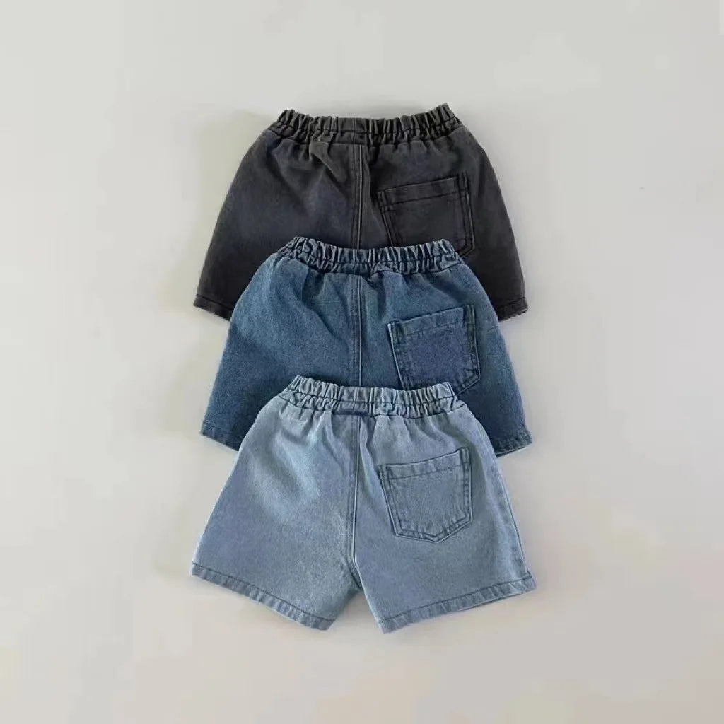 Summer New Baby Denim Shorts Solid Boys Girls Short Jeans Toddler Pocket Pants Infant Shorts Solid Children Clothes