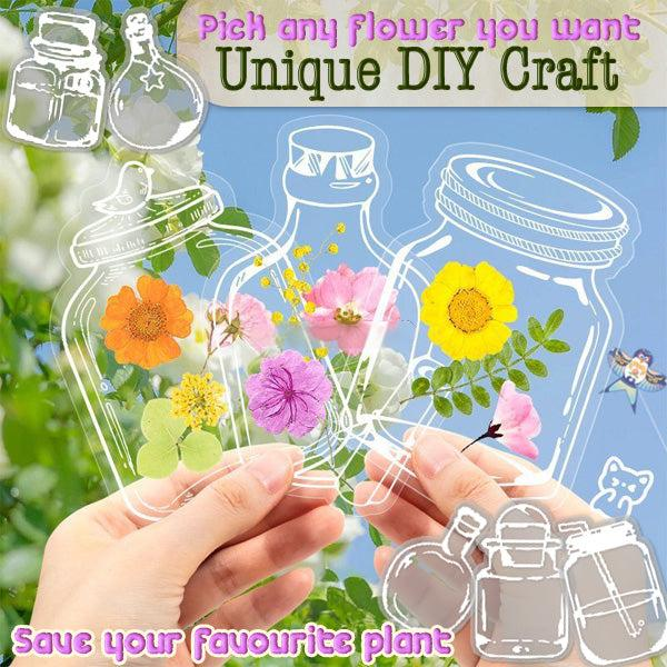 Embossed Flower Clear Bottle DIY Bookmark
