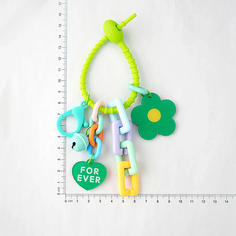 1Pcs Fashion Color Sunflower Keychains Bag Pendant Car Key Rings Headset Case Decorations Accessories