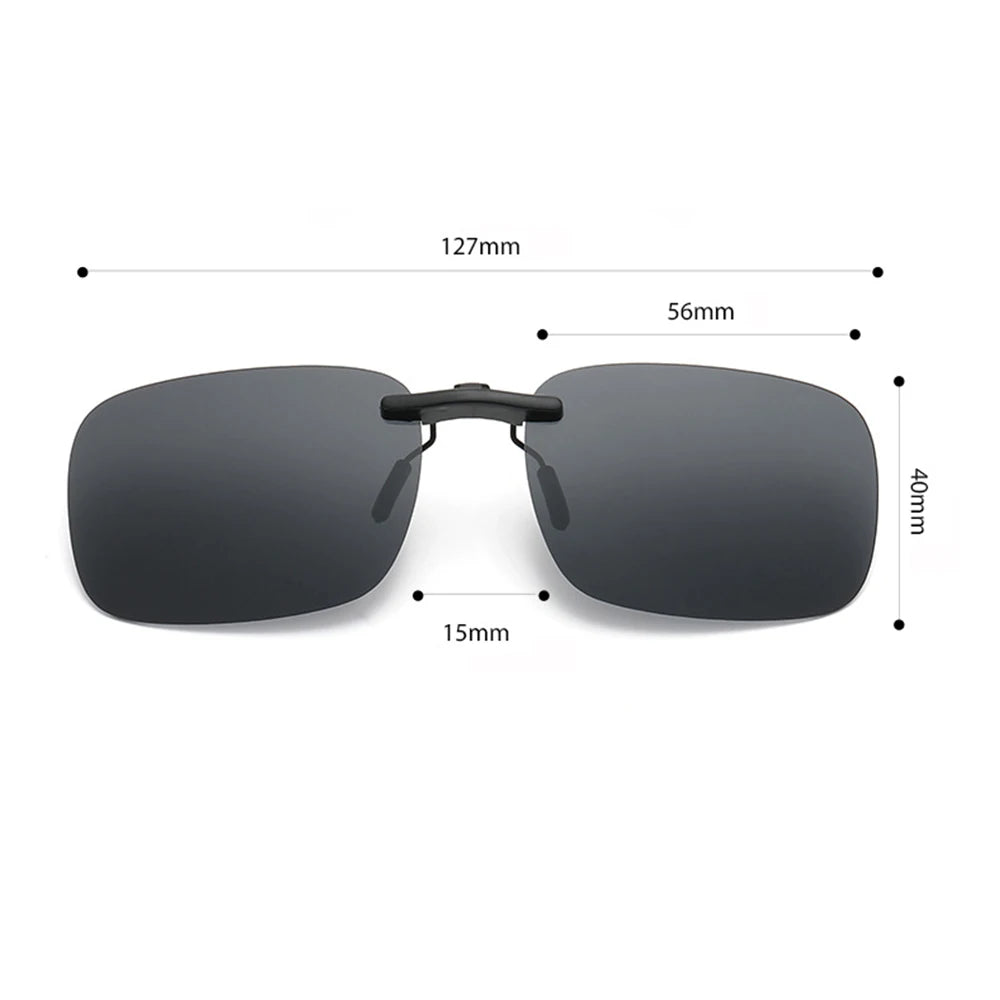 Polarized Sunglasses Clips Frameless Glasses Clip Driving Night Vision Eyeglasses UV400 Goggles High Definition Outdoor Shades