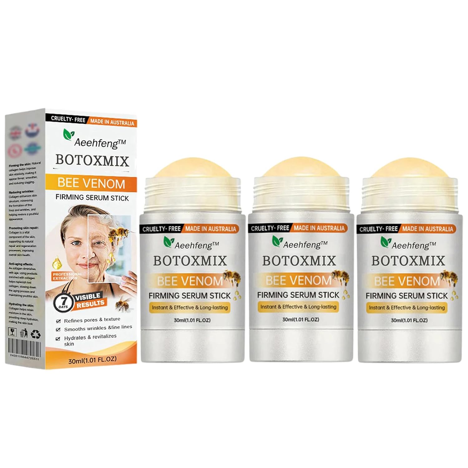 Botox Bee Venom Firming Serum Stick, Advanced Firming Cream, Moisturizes, Lifts, Plumps and Firms Skin, Natural Ingredients for All Skin Types