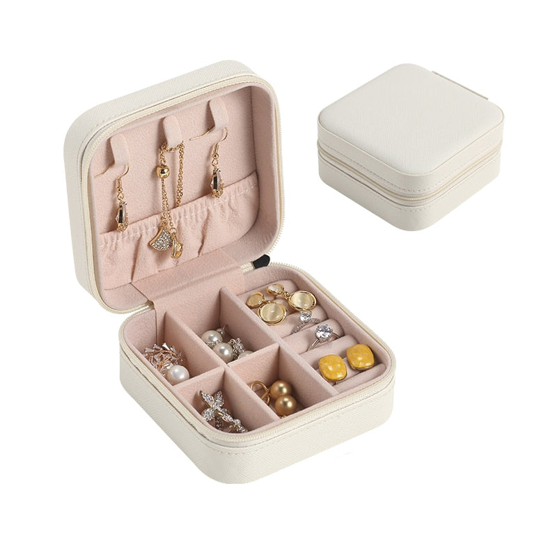 High Quality Jewelry Box Organizer Storage Leather Holder Earrings Ring Necklace Case Protable Jewel Packaging For Gift Display