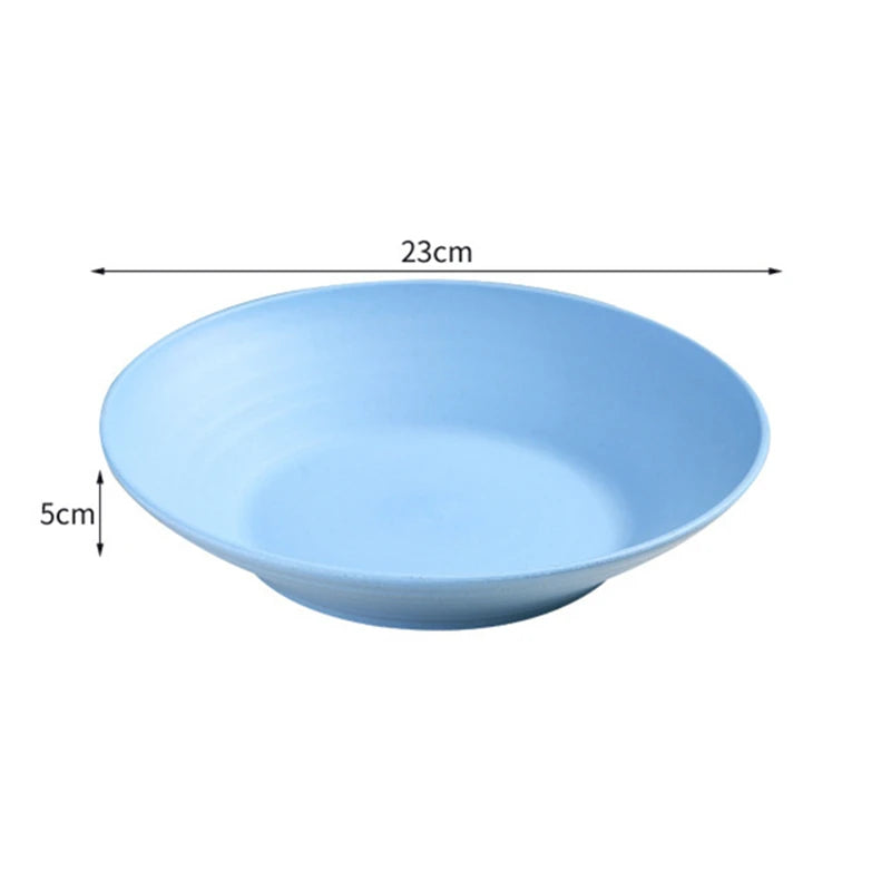 Wheat Straw Soup Bowl Microwavable Plastic Tableware Fruit Salad Bowls Cereal Ramen Pasta Dishes Dinner Plate kitchen Utensils