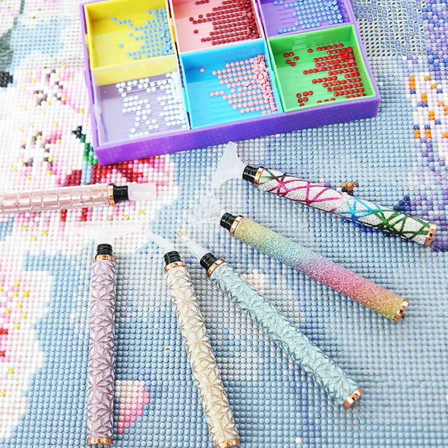 Glitter 5D Diamond Painting Pen Point Drill Pens Cross Stitch Embroidery DIY Craft Sparkle Nail Art Handmade Supplies