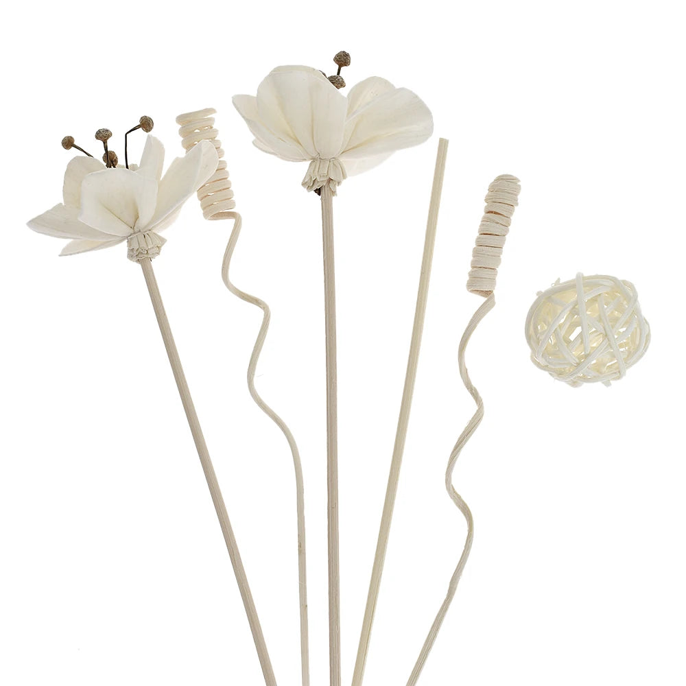 NEW 6PCS/8PCS/9PCS Artificial Flower Rattan Reed Fragrance Aroma Diffuser Refill Stick DIY Floral