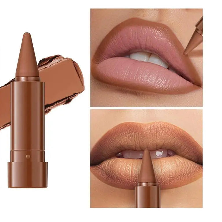Twist Up Lip Liner Lipstick Pen Multipurpose Powder Blusher Velvet Matte Waterproof Lip Contour Non Stick Cup Lip Rouge Makeup
