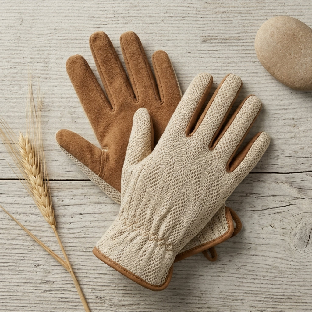 Crochet & Suede Heritage Gardening Gloves