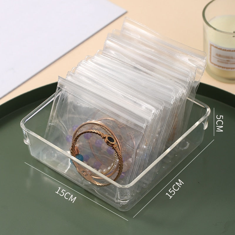 Jewelry Storage Bag Desktop Drawer Organizer Transparent Necklace Bracelet Ring Holder Jewelry Organizer Boxes