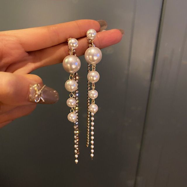 2025 New Korean Style Contracted Heart Pearl Earrings For Women Sweet Flower Zircon Geometric Stud Earring Girl Party Jewelry