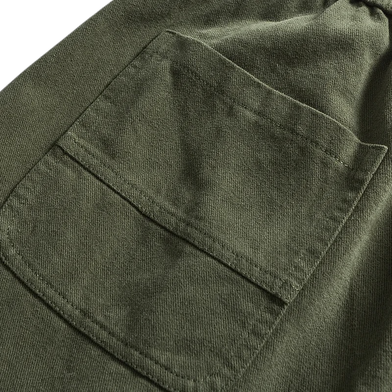 Web belt elastic waist pant with detachable pocket