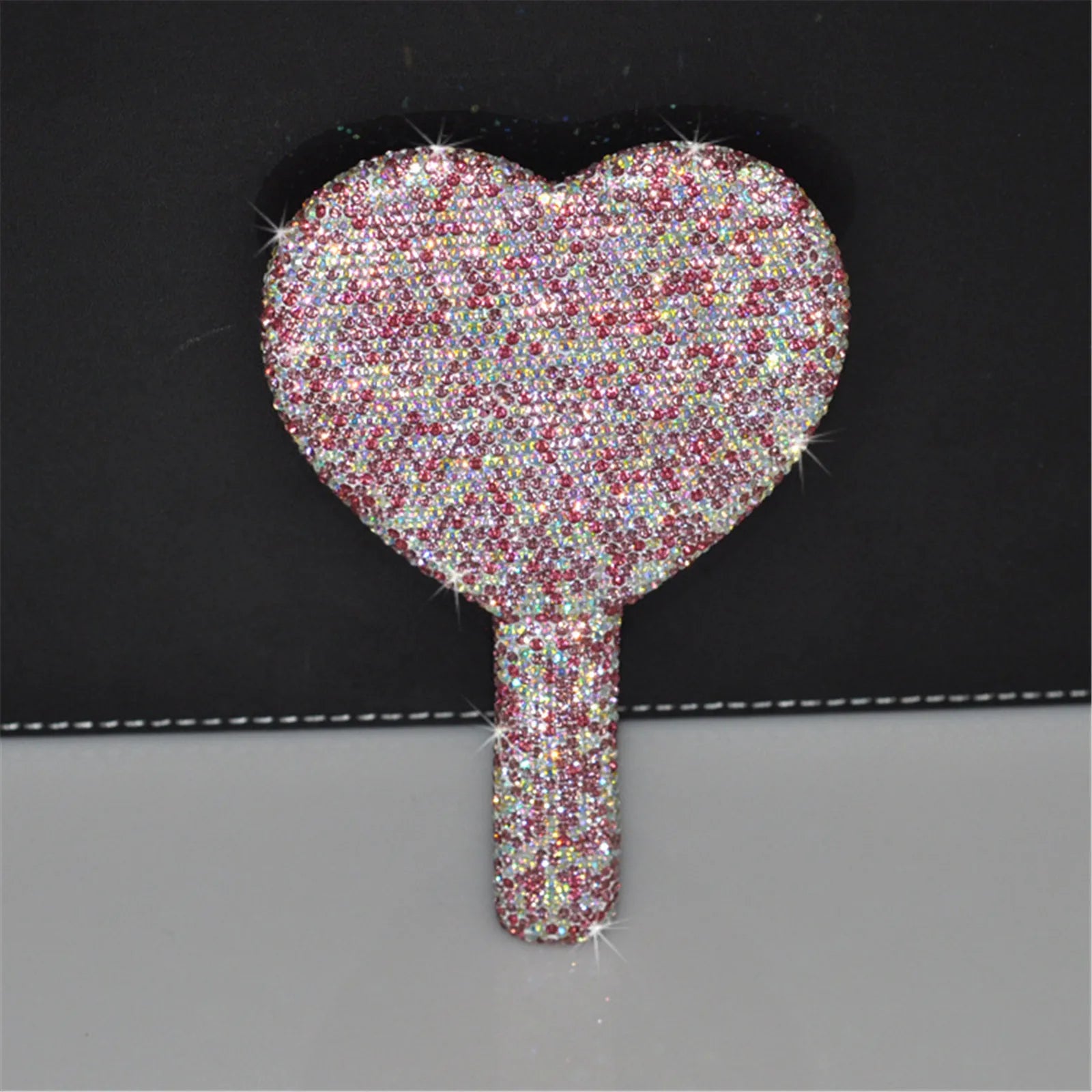 Luxury Diamond Hand Mirror Love Heart Mirror Female Handle Makeup Cosmetic Beauty Tools Handheld Vanity Make Up Mirror for Girls