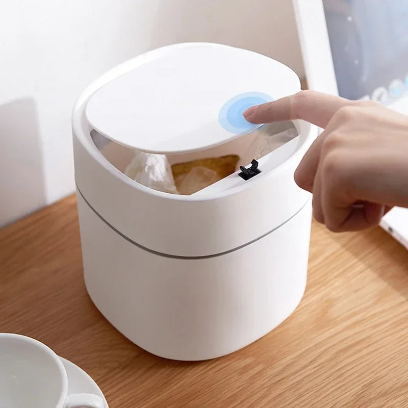 Mini Small Waste Bins Desktop Garbage Basket Home Table Plastic Trash Can Office Supplies Dustbins Sundries Barrel Box