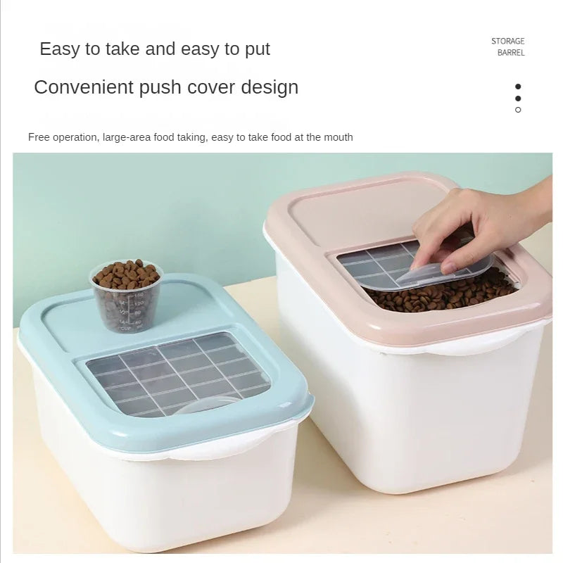 Pet Food Cat Food Storage Bucket Dog Food Sealed Bucket Cat Storage Box Can Moisture-proof 10KG Large Capacity Pet Supplies