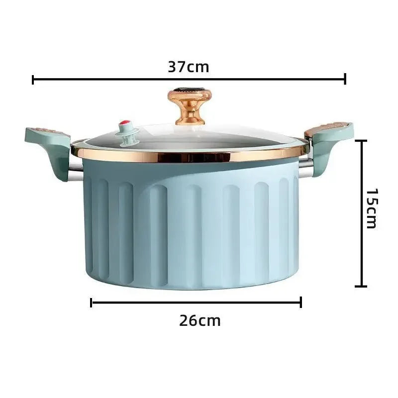 8L Enamel Micro Pressure Pot Korean Vacuum Non stick Soup Pot Non Stick Soup Pot Stewing Boiling Pot Double Ear Stewing Pot