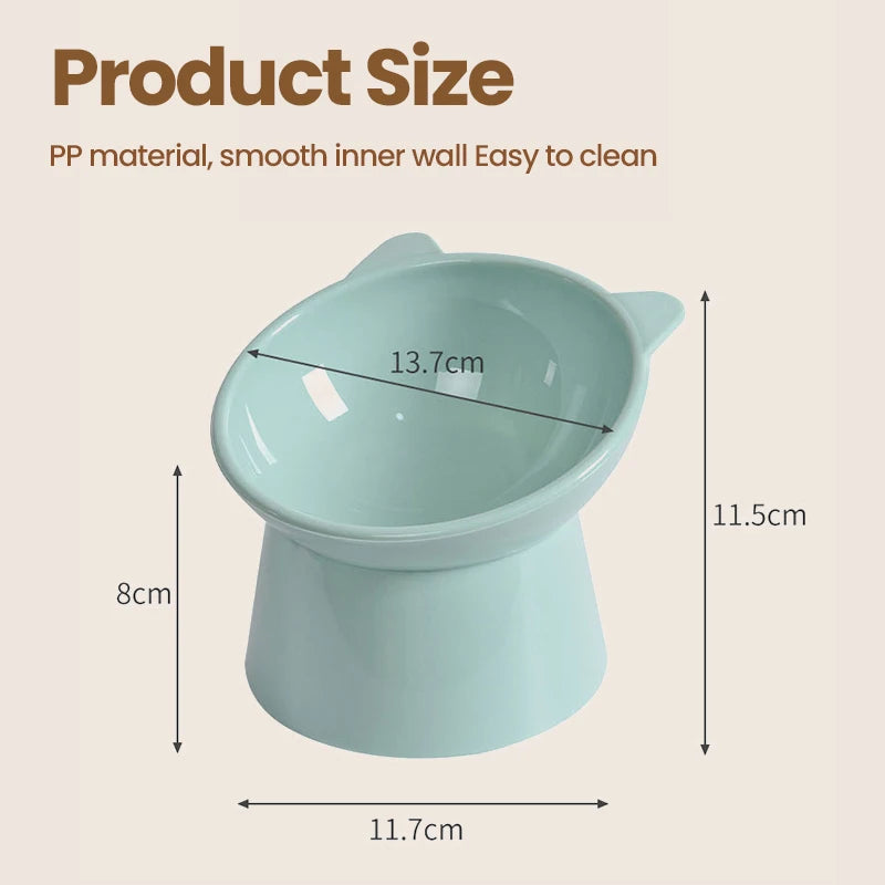 Pet Food Bowl Tilt High Bottom Cat Bowl Neck Protector Dog Feeding Water Feeder Feeding Watering Supplies Cats Products