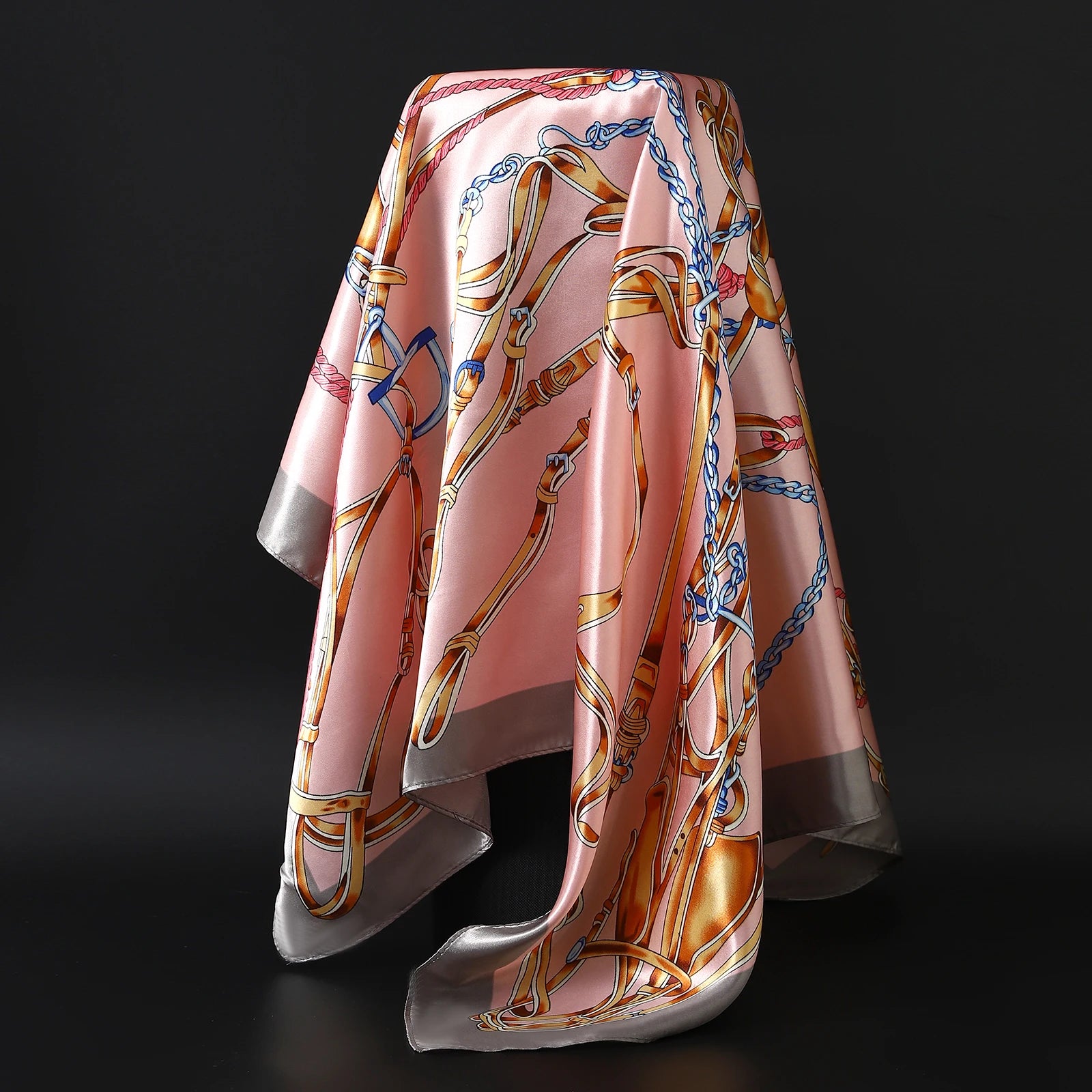 Print Headcloth Fashion Flower Square Shawls Popular 90X90CM Bandannas Four Seasons Kerchief Luxury Sunscreen Silk Scarves