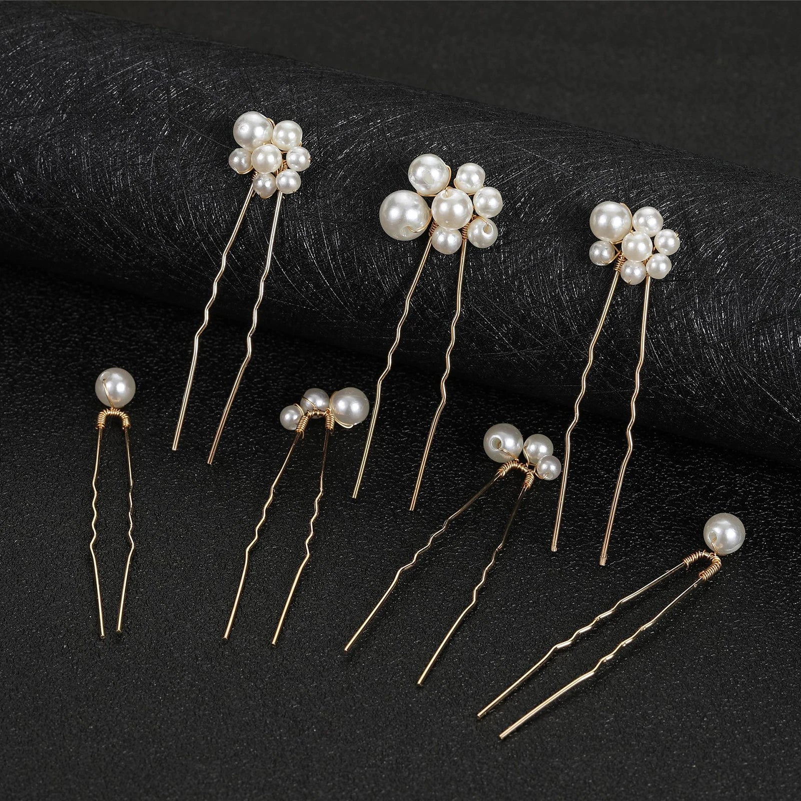 Pearl Flower Hairpin Side Comb Sets Wedding Hair Accessories Leaf Shaped Tiaras Bride Insert Hair Clip Jewelry Fashion Headwear
