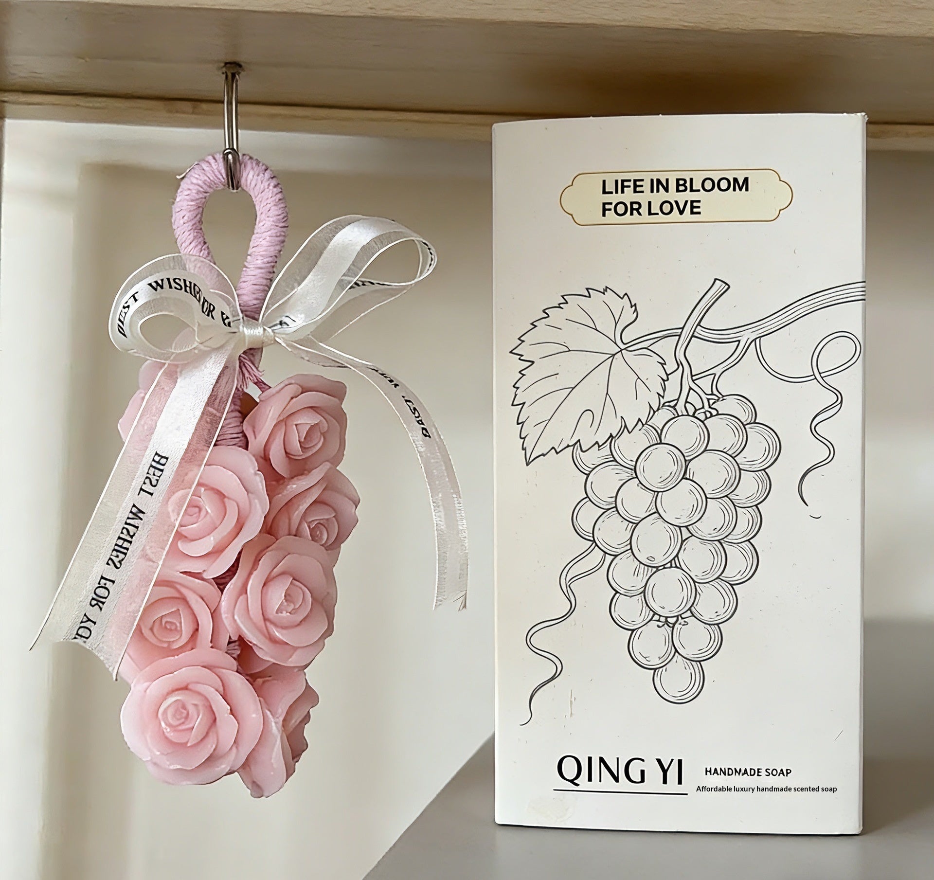 Luxury Hanging Soap Flower, Floral Aroma Air Freshener Decoration for Home & Bathroom