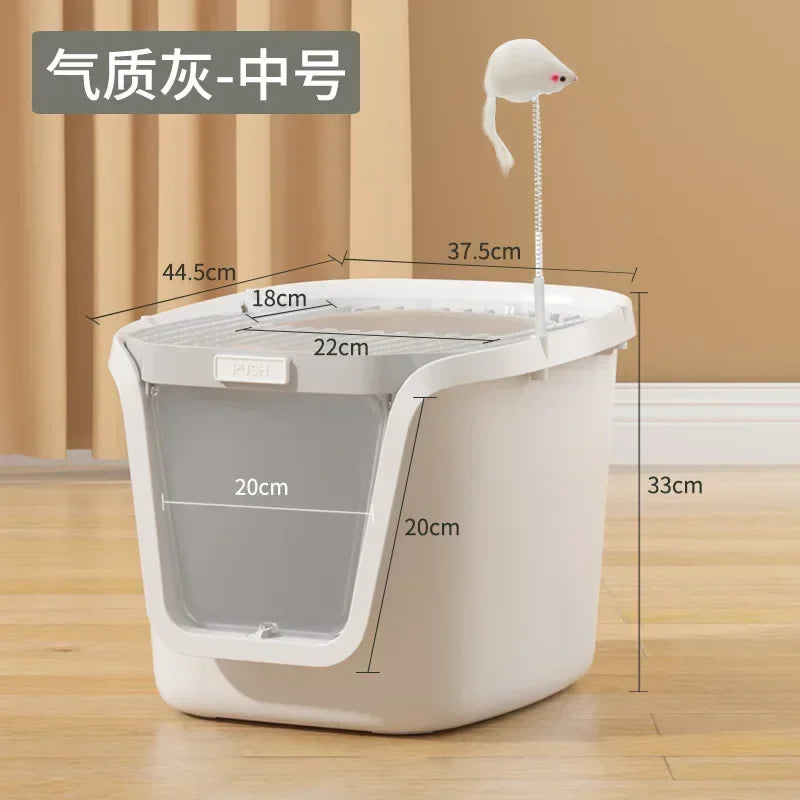 High Value Cat Litter Box Super Large Space Cat Toilet Lift Cover Clean Cats' Sandbox Multi-directional Access Litter Cat Box