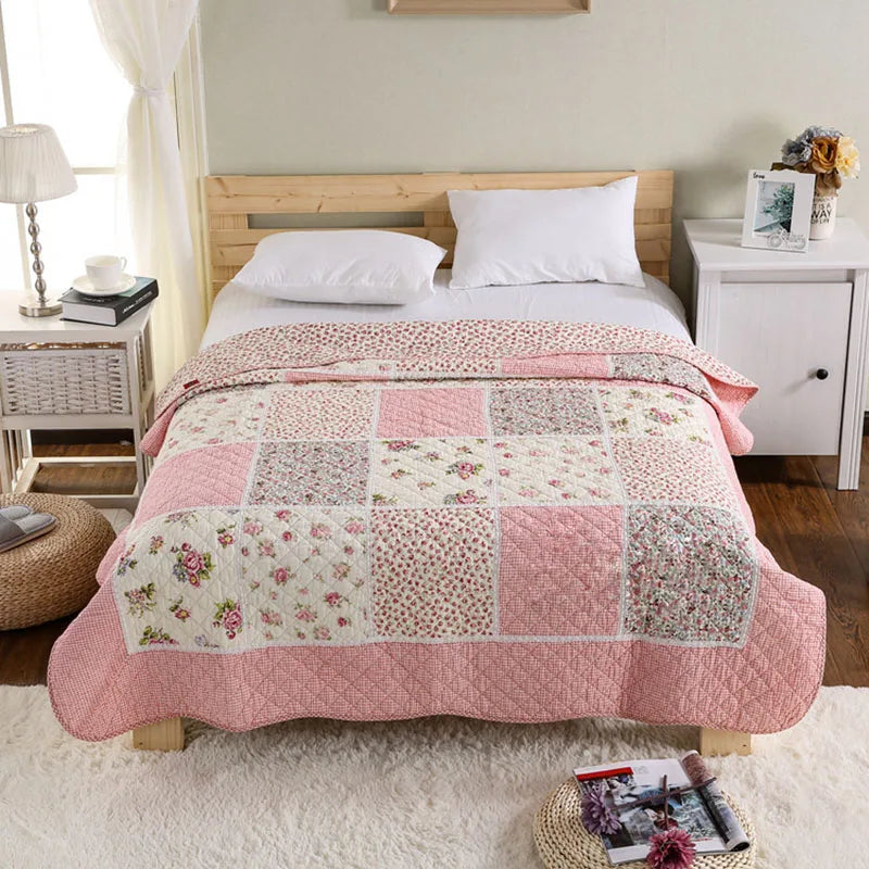 Patchwork Cotton Bed Quilt 1PC Bedspread on the Bed Coverlet for Summer Twin 150*200cm Sofa Cover Floral Quilted Blanket