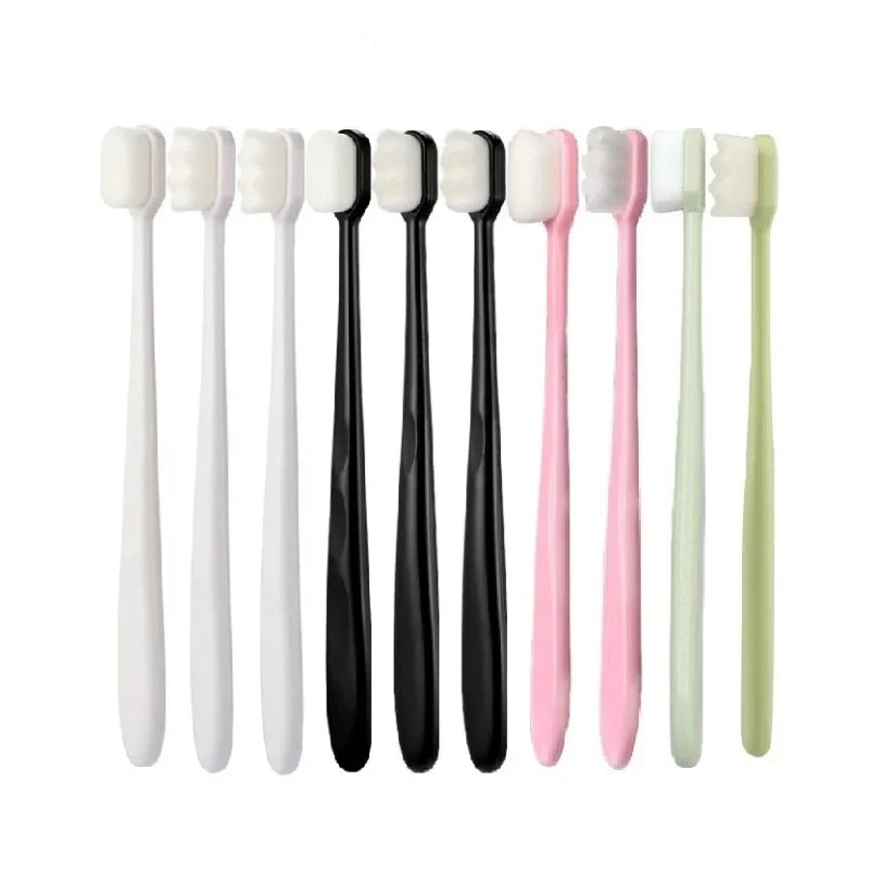 10pcs/set Toothbrush Million Nano Bristle Ultrafine Adult Tooth Brush Teeth Deep Cleaning Dental Oral Care Brush Portable Travel