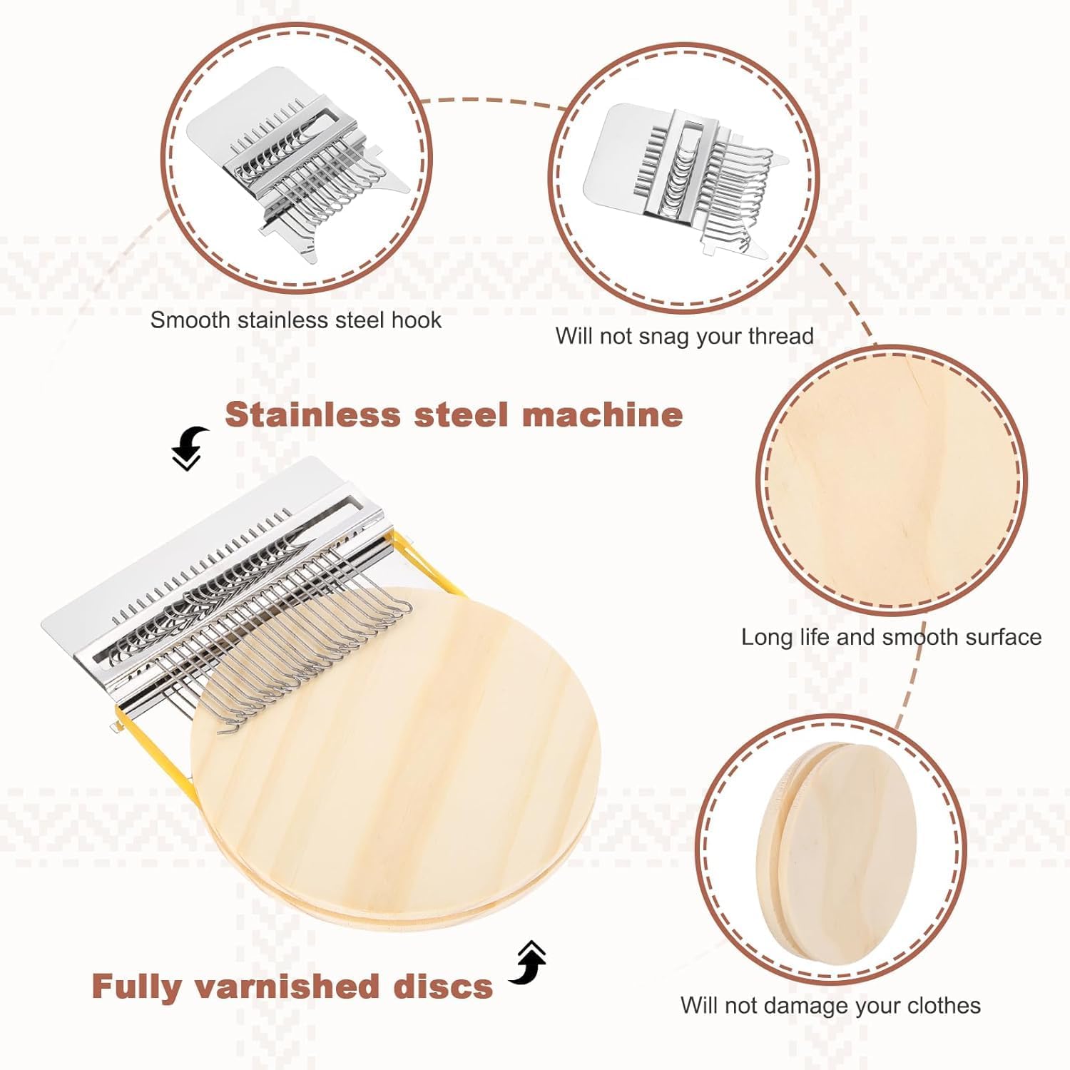 kyno 2026 New Knit Patch Darning Loom for Beginners, Mini Portable 14 Hooks Knitting Machine Kit with 24 Color Threads, Quickly Sewing Repair, DIY Sewing Craft Supplies