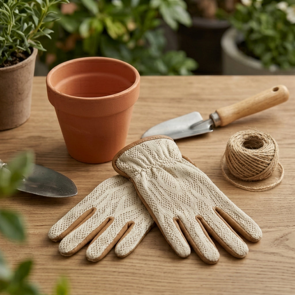 Crochet & Suede Heritage Gardening Gloves