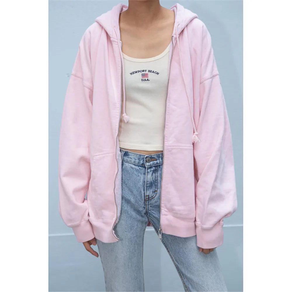 Zip Up Hoodie Women Sweetshirts Oversize Red Hoody Fashion Sweatshirt Brandy Women Black Hoodies Pink Hoodi Sweatshirts