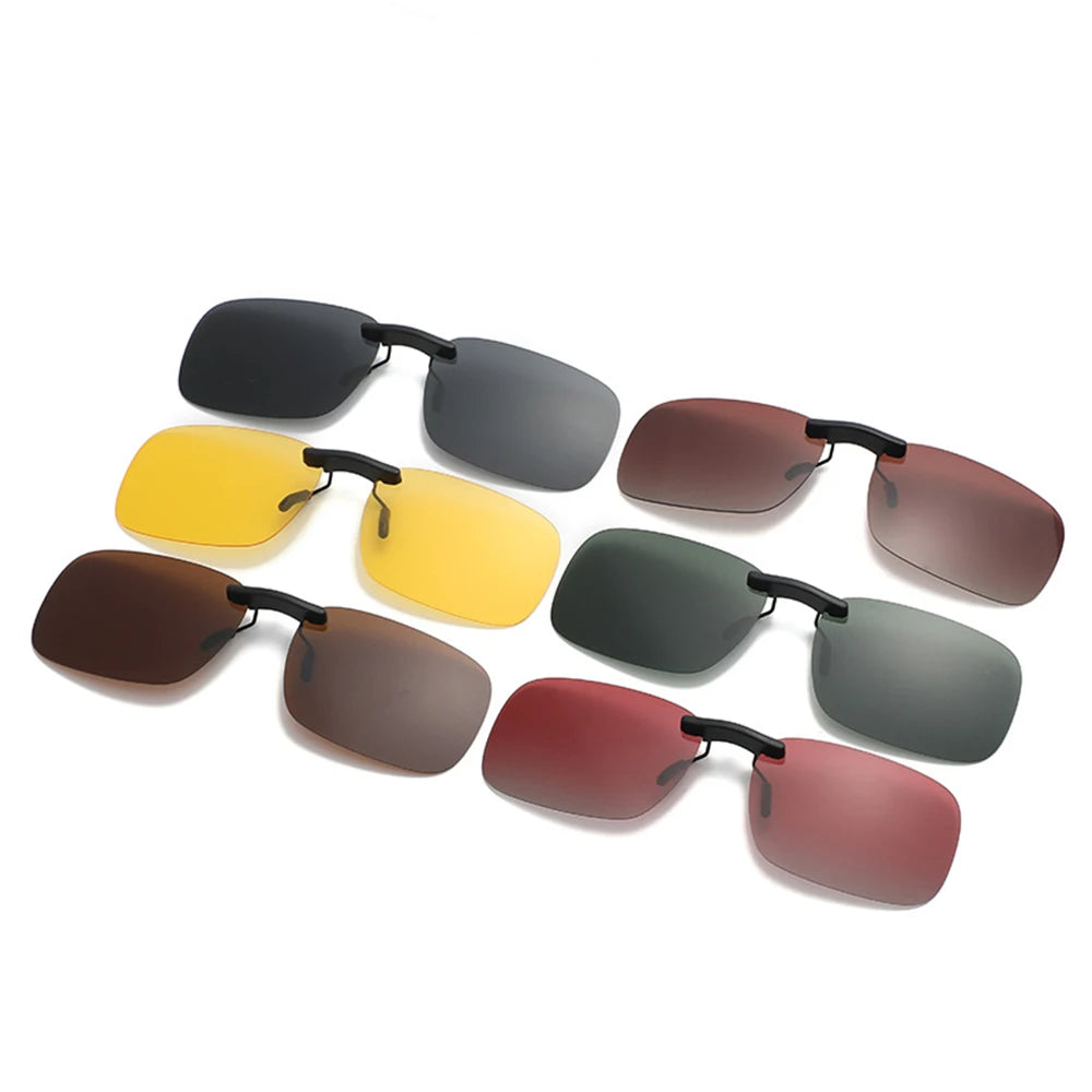 Polarized Sunglasses Clips Frameless Glasses Clip Driving Night Vision Eyeglasses UV400 Goggles High Definition Outdoor Shades