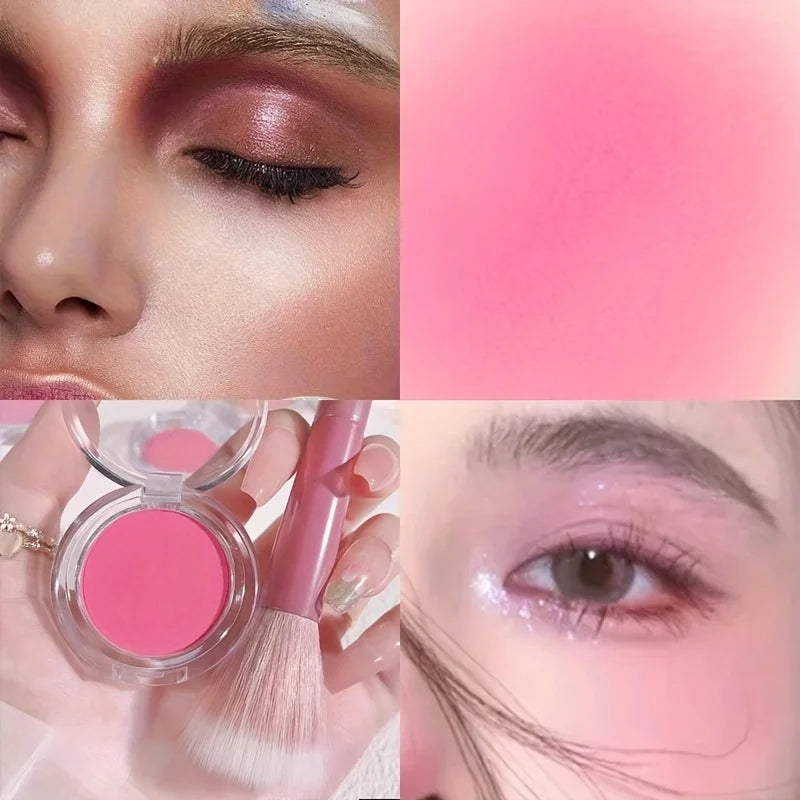 Brighten Face Blush Palette Face Contouring Face Blusher Cheek Tint Cheek Rouge Waterproof Monochrome Matte Female Makeup 1pc