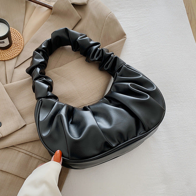 2022 Summer Pleated Handlebags For Women PU Cloud Bags Leisure Armpit Bag Shopping Shoulder Bags Dumpling Handbag Female