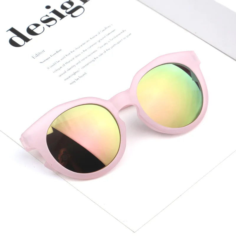 Fashion Round Frame Kids Sunglasses Candy Color Children's Sunglasses Anti-uv Baby Sun-shading Eyeglasses For Girl And Boy UV400