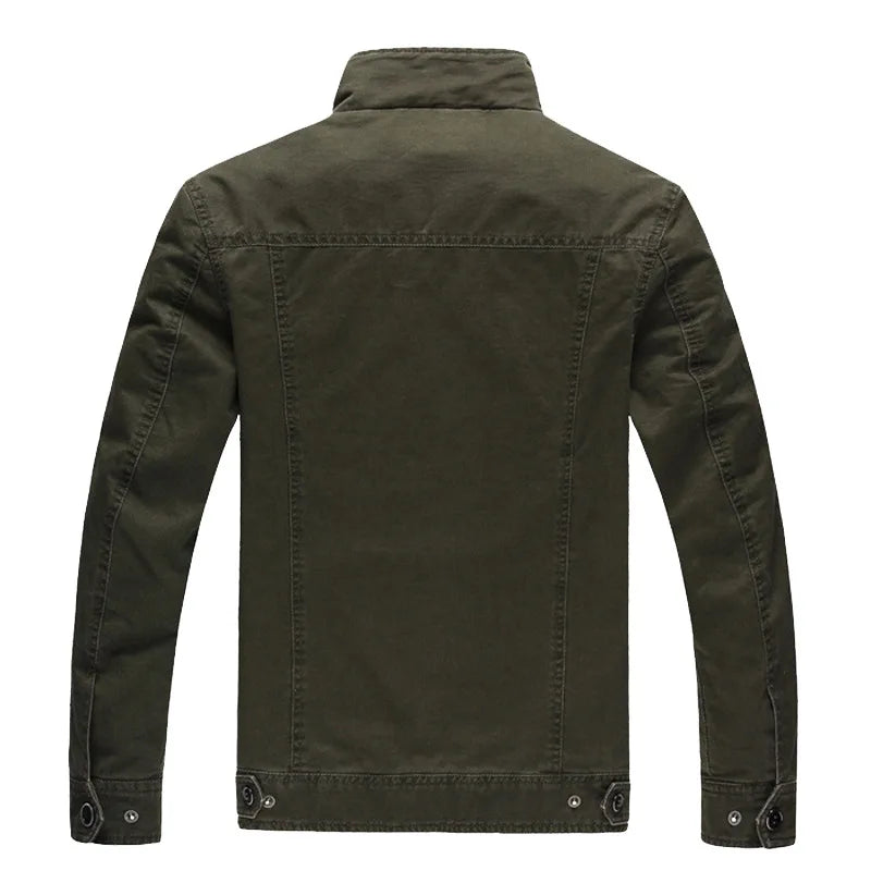 2024 New Cotton Jacket Men's Wild Hunting Windproof Multi-Pocket Work Jacket Autumn Casual Army Green Mountain Climbing Coat (Copy)