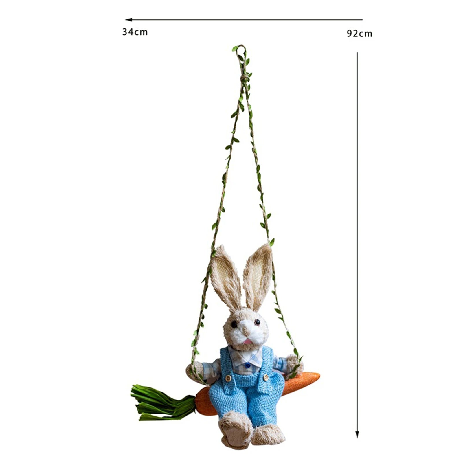 Easter Bunny Pendant Swing Rabbit Hanging Ornament for Dining Room Holiday Collections Display Home Decor Wedding Party Art Gift