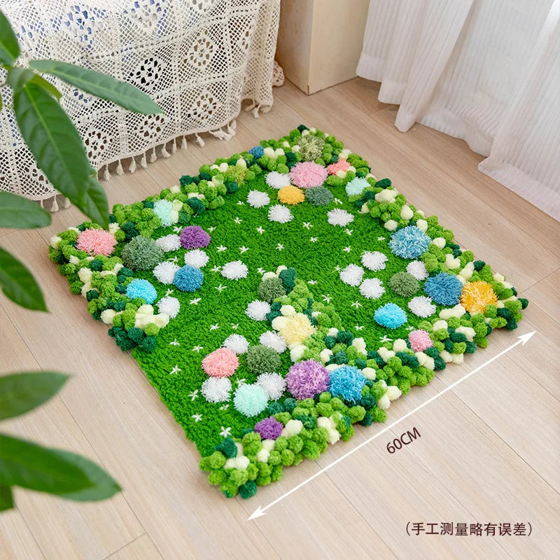DIY Knitting Manual Moss Carpet Rug Material Package Handmade Green Environmentally Friendly
