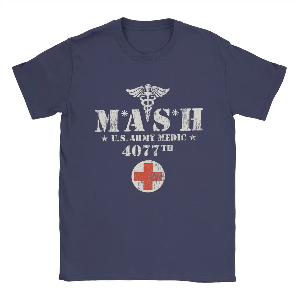 Novelty Mash 4077 TV Show T-Shirts Men Round Neck Pure Cotton T Shirt Short Sleeve Tee Shirt Gift Idea Clothing