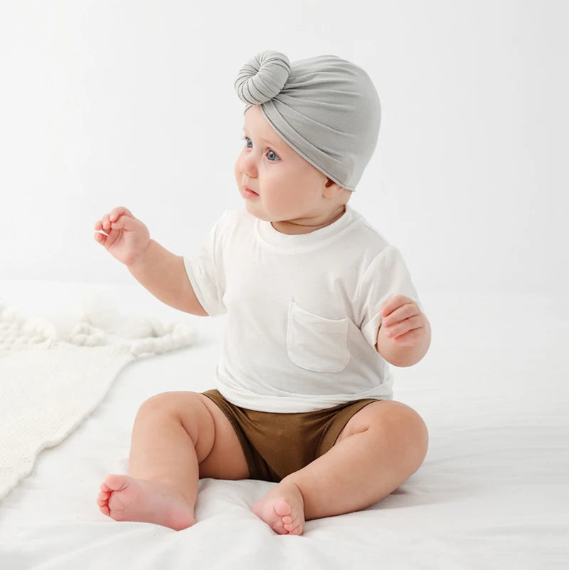 Bamboo Fiber Baby Short Sleeve T-shirt Summer Baby Boy Girl Clothes High Waist baby Pants Newborn Baby Clothing Outerwear